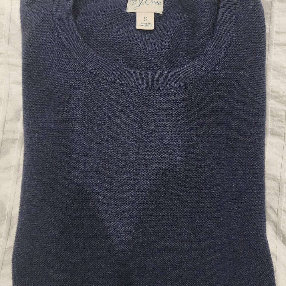 J. Crew Blue Cotton Sweater Small